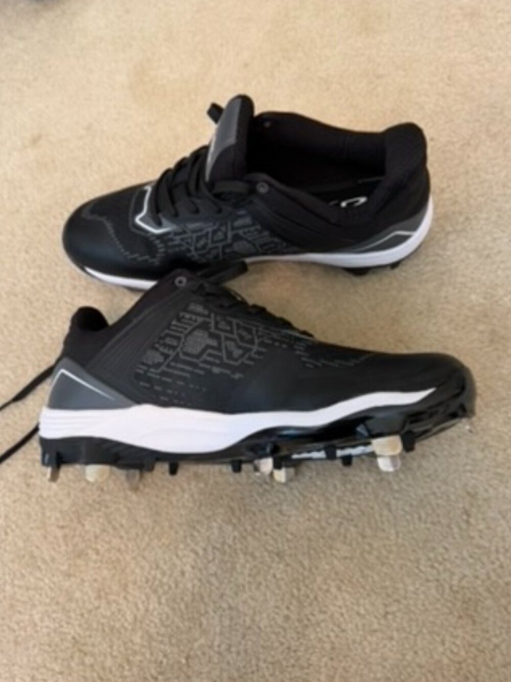 Women's Boombah Viper Pureknit Status Metal Cleats Black/Charcoal